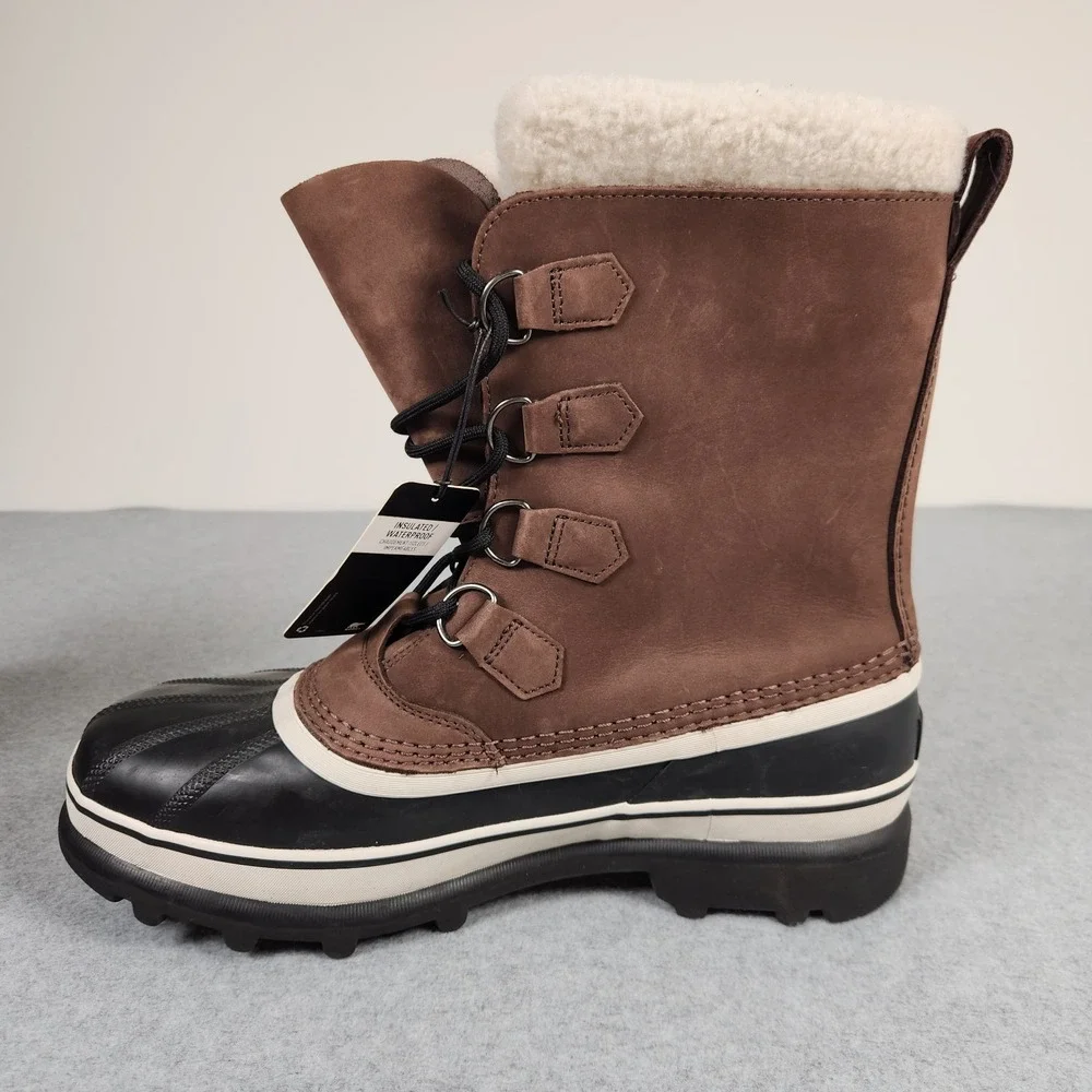 Sorel Caribou Boots Mens 11.5 Brown Leather Waterproof Insulated NM1000-238